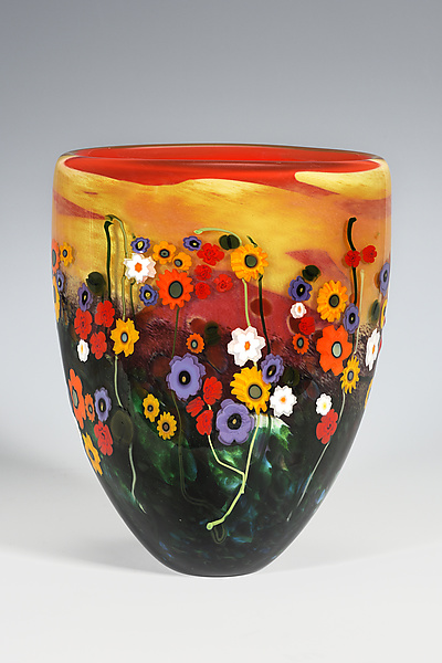 Garden Series Vase in Red and Yellow