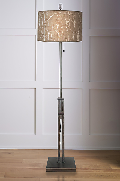 Steel Floor Lamp With Large Drum Shade