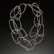 Large Double ByHand Necklace by Lisa LeMair (Silver Necklace)