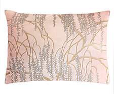 Metallic Willow Velvet Lumbar Pillow by Kevin O'Brien (Silk Velvet Pillow)