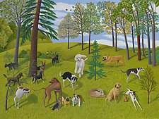 The Dog Park II by Jane Troup (Giclee Print)