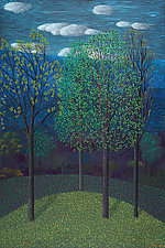 Trees on Blue by Jane Troup (Giclee Print)