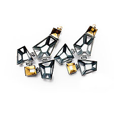 Origami Earrings #9 by Sophia Hu (Gold & Silver Earrings)