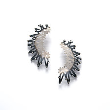 Large Stick and Stone Ombre Earrings by Joanna Nealey (Silver Earrings)
