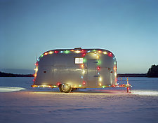 Airstream in the Snow by William Lemke (Color Photograph)