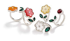 Flower Rings by Giselle Kolb (Silver & Resin Rings)