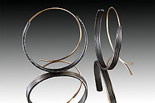 Loopy Hoops Earrings by Victoria Moore (Gold & Steel Earrings)