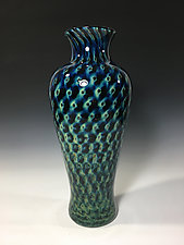 Tide Pool Green Vase by John Gibbons (Art Glass Vase)