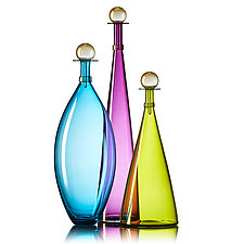 Bright Large Jewel Bottles by Vetro Vero (Art Glass Bottle)