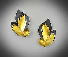 Golden Flame Earrings by Judith Neugebauer (Gold & Silver Earrings)