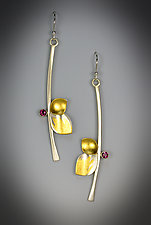 Red Berry Earrings by Judith Neugebauer (Gold, Silver & Stone Earrings)