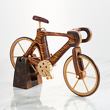 Zebrawood Road Bicycle by Baldwin Toy Co. (Wood Sculpture)
