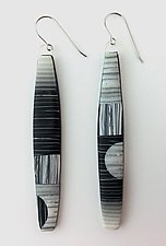 Long Bold Drop Earrings by Bonnie Bishoff and J.M. Syron (Steel & Polymer Earrings)
