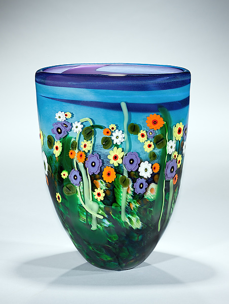 Garden Series Vase in Blue and Violet