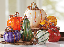 Cornucopia Pumpkins by Leonoff Art Glass (Art Glass Sculpture)