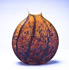 Matte Reactive Series Flat Vases by Grateful Gathers Glass (Art Glass Vessel)