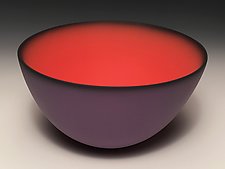Smooth Bowl with Plum Exterior by Thomas Marrinson (Ceramic Bowl)