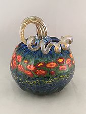 Poppy Pumpkins by Ken Hanson and Ingrid Hanson (Art Glass Sculpture)