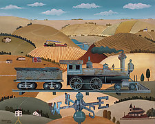Locomotive Weathered Vane by Warren Godfrey (Acrylic Painting)
