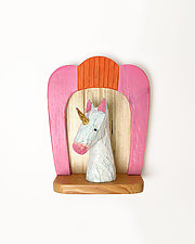 Unicorn Mini by Amy Arnold and Kelsey Sauber Olds (Wood Wall Sculpture)