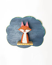 Fox on Cloud Mini by Amy Arnold and Kelsey Sauber Olds (Wood Wall Sculpture)