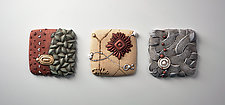 Flow Cycle Triptych by Christopher Gryder (Ceramic Wall Sculpture)