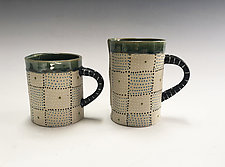 Green Chex Mug by Vaughan Nelson (Ceramic Mug)