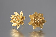 Waterlily Post Earrings in Gold by Elise Moran (Gold Earrings)