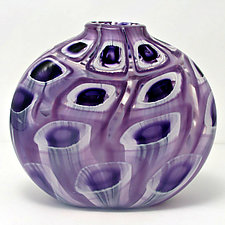 Mosaic Flattened Sphere by Bryan Goldenberg (Art Glass Vase)