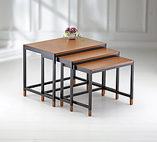 Mystic Nesting Tables with Wood Tops by Ken Reinhard (Wood Nesting Tables)