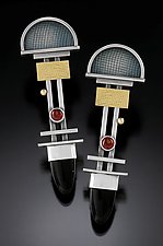 Deco Earrings by Michele LeVett (Gold, Silver & Stone Earrings)