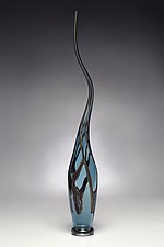 Curvasi in Steel Blue by Victor Chiarizia (Art Glass Sculpture)