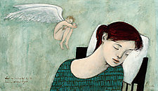 Sleep as Indicated by the Hovering Winged Figure by Brian Kershisnik (Giclee Print)