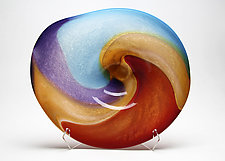 Pele Landscape Platter by Janet Nicholson and Rick Nicholson (Art Glass Wall Sculpture)