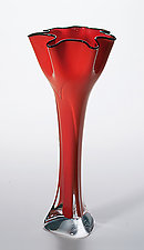 Tall Flower Top Vase by Jonathan Winfisky (Art Glass Vase)