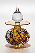 Twisted Square Rib Perfume Bottle by Michael Trimpol and Monique LaJeunesse (Art Glass Perfume Bottle)