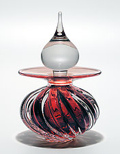 Twisted Square Rib Perfume Bottle by Michael Trimpol and Monique LaJeunesse (Art Glass Perfume Bottle)
