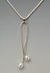 Double Pearl Pendant by Lonna Keller (Silver & Pearl Necklace)