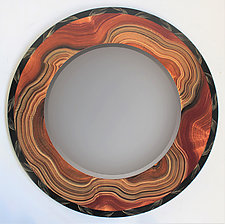 Burl Vine Round Mirror by Grant-Noren (Wood Mirror)