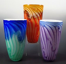 Two-Tone Cone Vase by Mark Rosenbaum (Art Glass Vase)