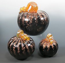 Midnight Pumpkin by Mark Rosenbaum (Art Glass Sculpture)