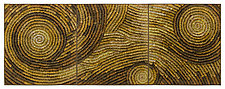 Gold Coils Triptych by Tim Harding (Fiber Wall Hanging)