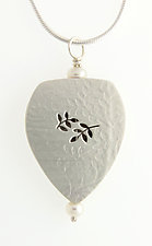 Sterling Silver Box Pendant with Pearls by Barbara Bayne (Silver & Pearl Necklace)