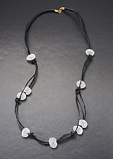 Baroque Bead Leather Necklace by Eloise Cotton (Art Glass Necklace)