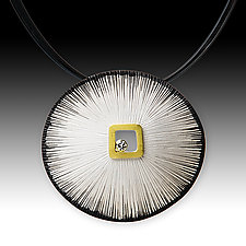 Sand Dollar Pendant with Diamond by Susan Mahlstedt (Gold, Silver & Stone Necklace)