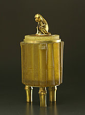Bamboo Monkey Box by Georgia Pozycinski and Joseph Pozycinski (Art Glass & Bronze Sculpture)
