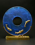 Salmon Sculpture by Georgia Pozycinski and Joseph Pozycinski (Art Glass & Bronze Sculpture)