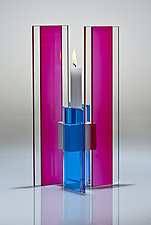 Deco Candle Holder by Sidney Hutter (Art Glass Candleholder)