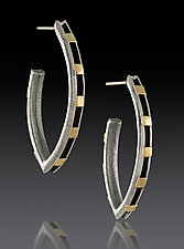 Elliptical Hoops with Gold by Lisa D'Agostino (Gold & Silver Earrings)