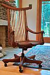Tucked Arm Swivel Desk Chair by Richard Laufer (Wood Chair)